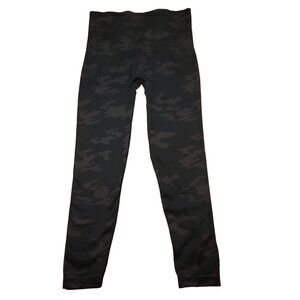 Spanx Women M Leggings Look At Me Now Cropped Seamless Gray Camo‎ 20099R